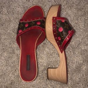 Louis Vuitton Paris Cherry/Logo Clogs (REAL)